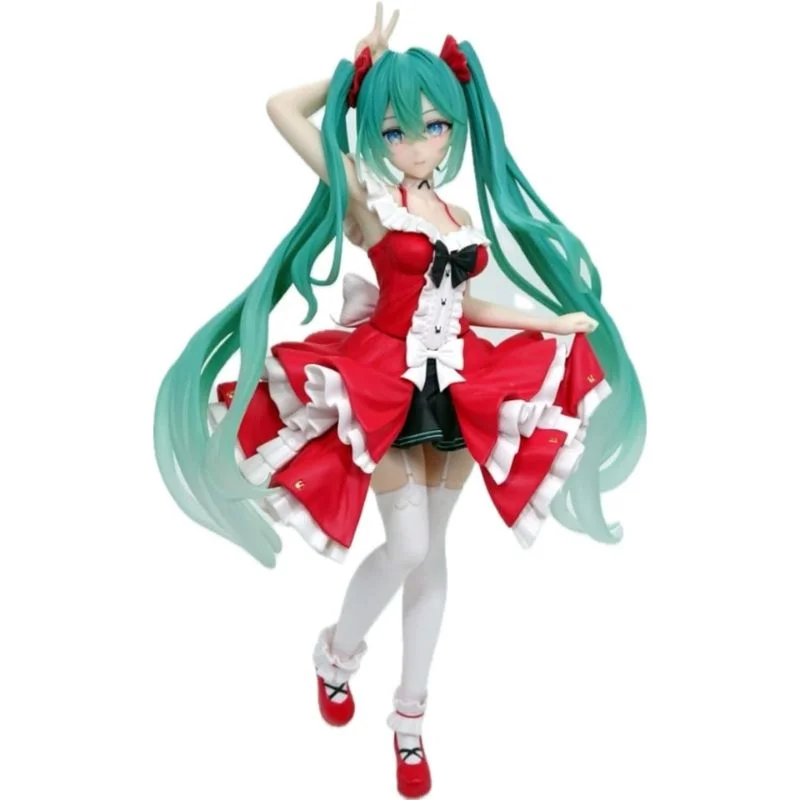 Figura Hatsune Miku con atuendo Lolita rojo y blanco
