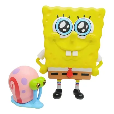 Figura Bob Esponja sonriendo con Gary el caracol — Bob Esponja