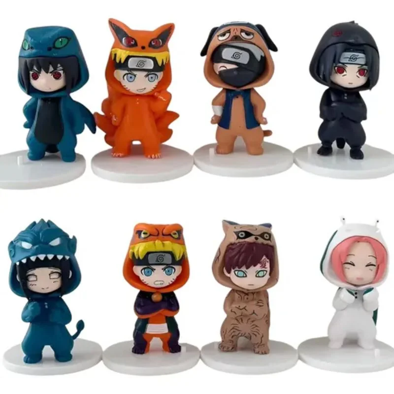 Ocho figuras Naruto chibi disfrazadas de invocaciones diferentes