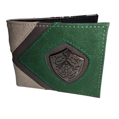 Billetera The Legend of Zelda con escudo de Hyrule en verde