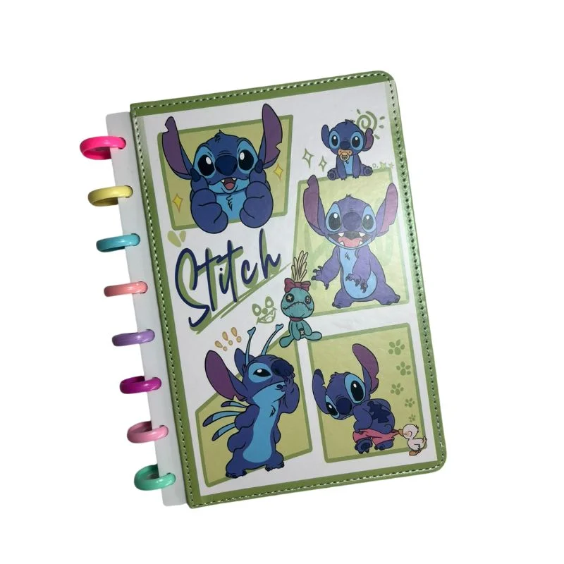 Cuaderno argollado Stitch Disney con espiral multicolor