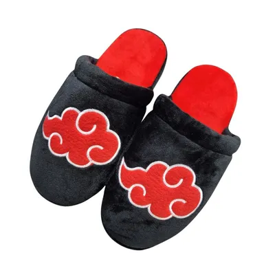 Pantuflas Akatsuki Naruto con nube roja bordada