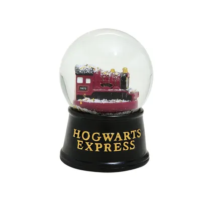 Bola de nieve Expreso de Hogwarts con locomotora roja — Harry Potter
