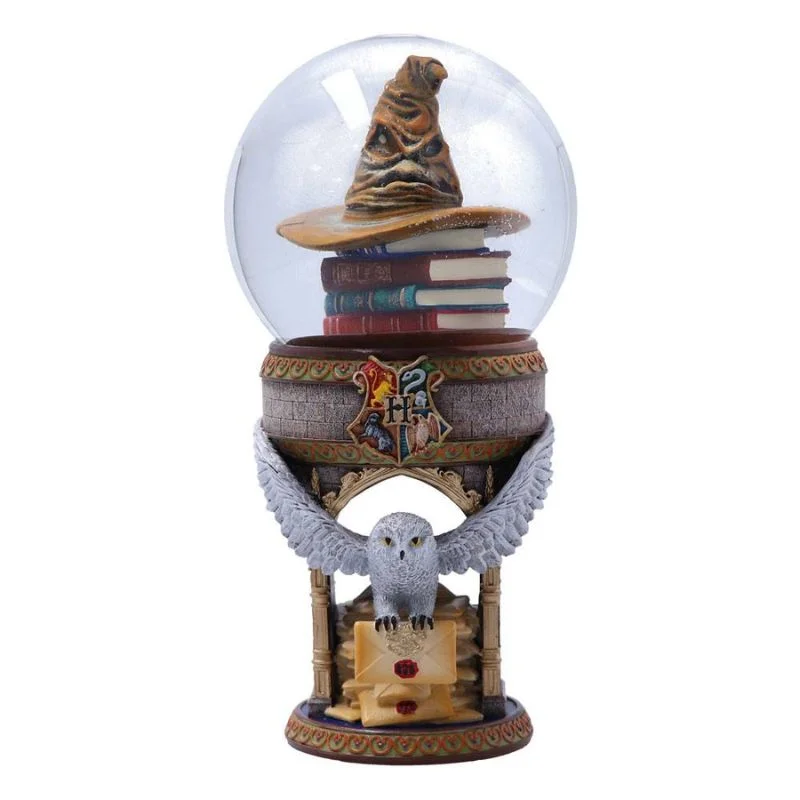 Esfera de cristal con Sombrero Seleccionador y lechuza Hedwig — Harry Potter