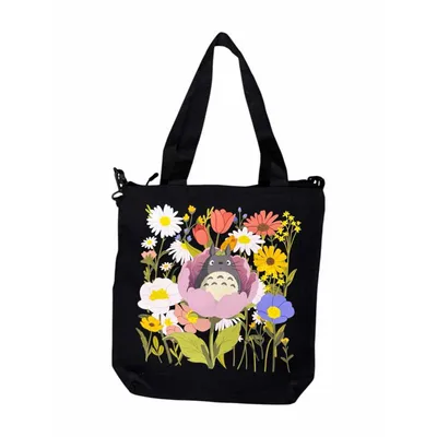 Bolso totero Totoro entre flores Studio Ghibli