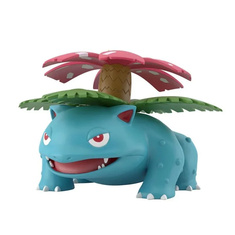 Figura Venusaur Pokémon azul con flor rosada en la espalda