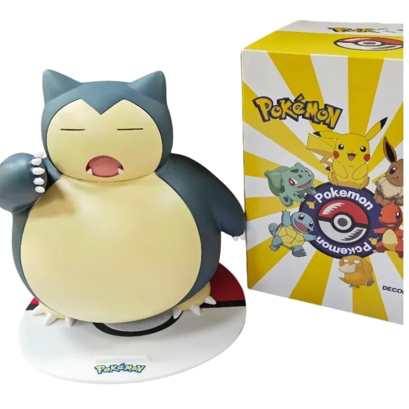 Figura Snorlax Pokémon con base roja y blanca