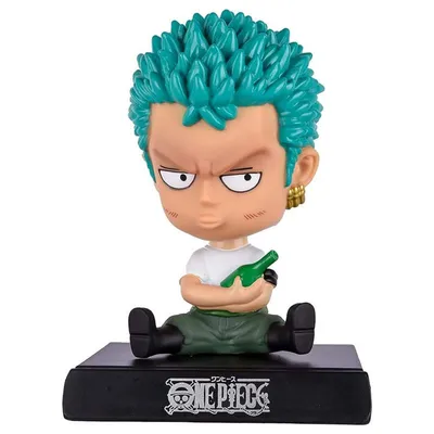 Soporte celular Roronoa Zoro One Piece con cabello turquesa