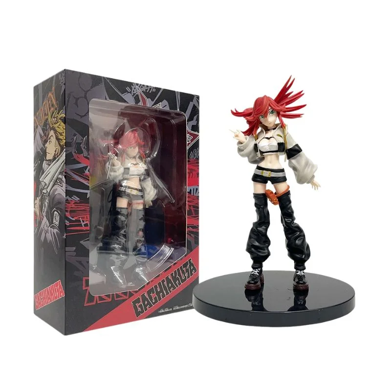 Figura Riyo Gachiakuta con cabello rojo y base negra