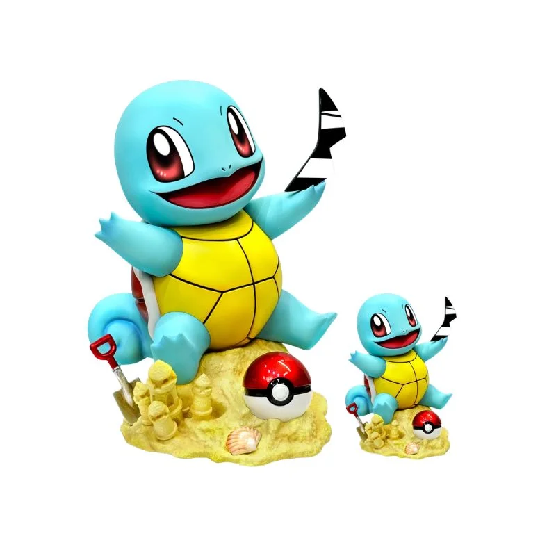 Figura Squirtle Pokémon con base de arena y Poké Ball