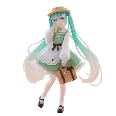 Figura Hatsune Miku con vestido country y maleta de viaje