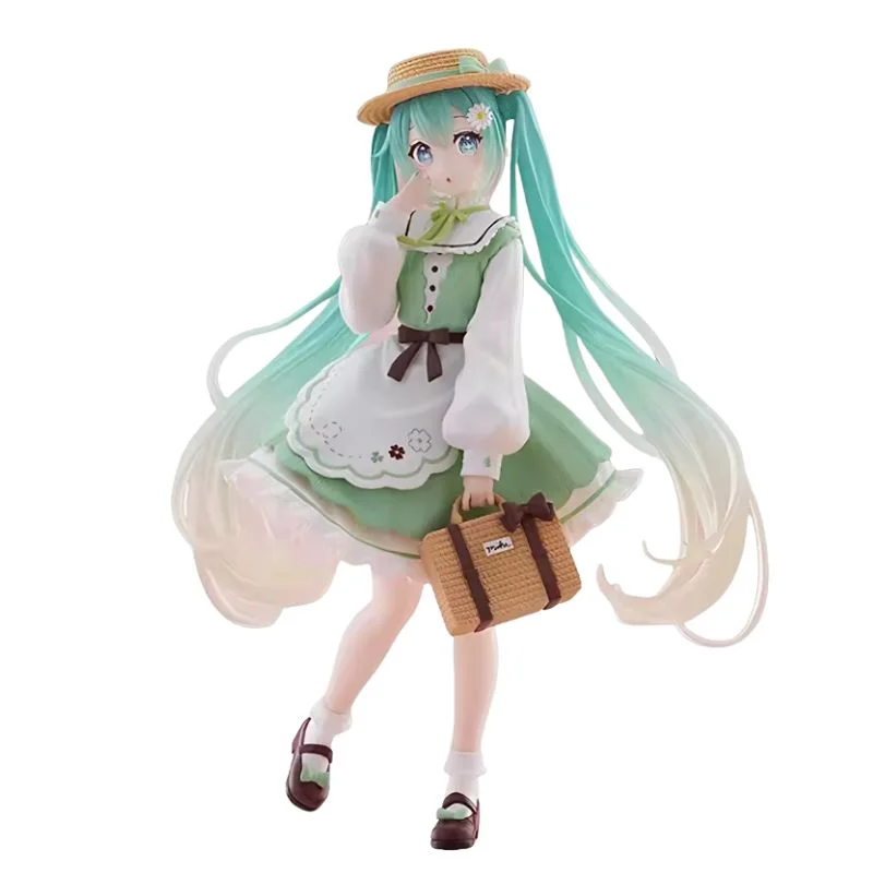 Figura Hatsune Miku con vestido country y maleta de viaje