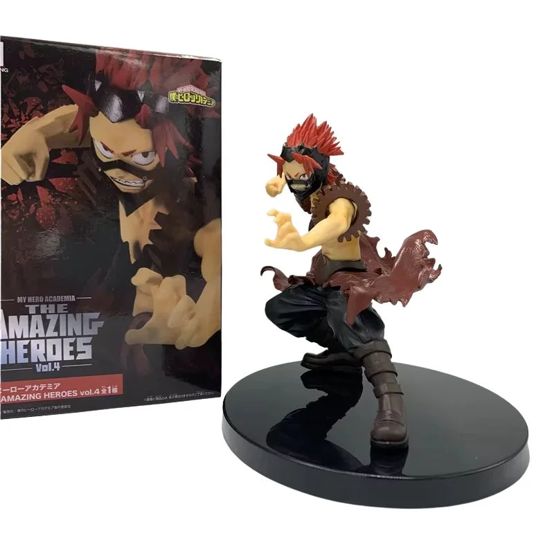 Figura Eijiro Kirishima My Hero Academia con cabello rojo puntiagudo en pose de combate