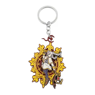 Llavero giratorio Frieren con marco dorado ornamentado