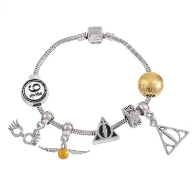 Pulsera Harry Potter con reliquias de la muerte, snitch dorada y símbolos mágicos