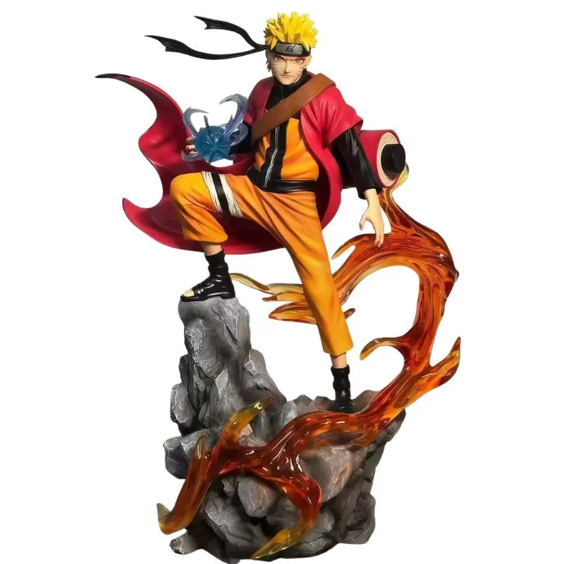 Figura Naruto Modo Sabio con base de roca y chakra dorado