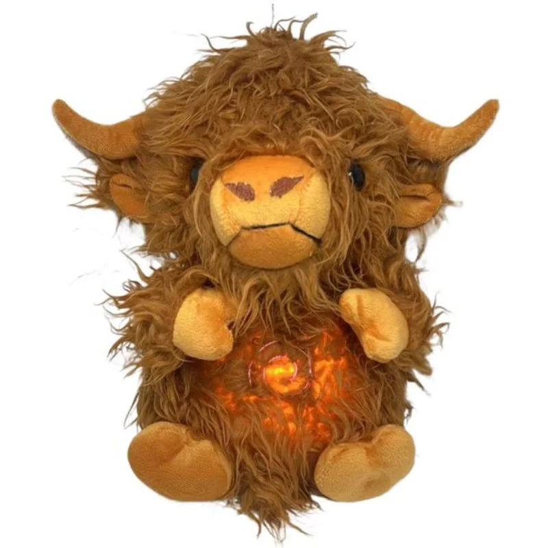 Peluche de vaca de las tierras altas marrón con luz y sonidos
