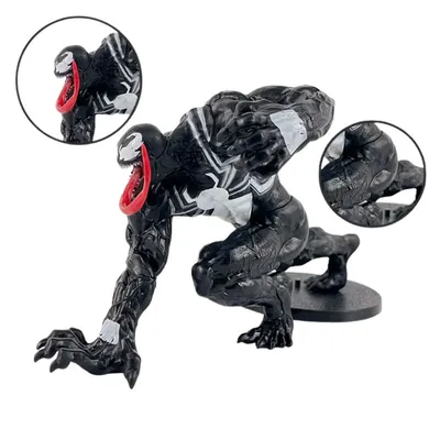 Figura Venom Marvel con lengua roja en pose de combate