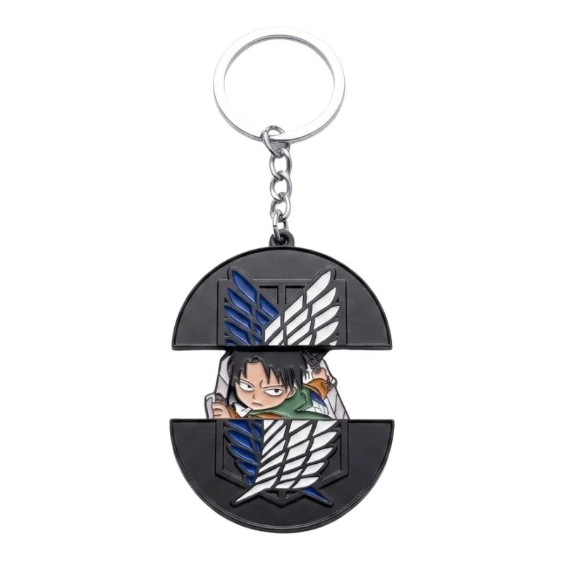 Llavero Levi Ackerman Attack on Titan con emblema articulado