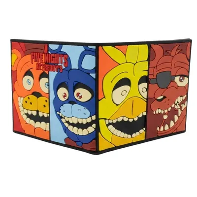 Billetera Five Nights at Freddy's con animatrónicos Freddy, Bonnie, Chica y Foxy
