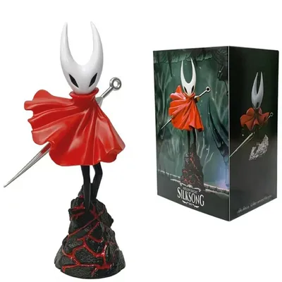 Figura Hornet Hollow Knight con capa roja y espada