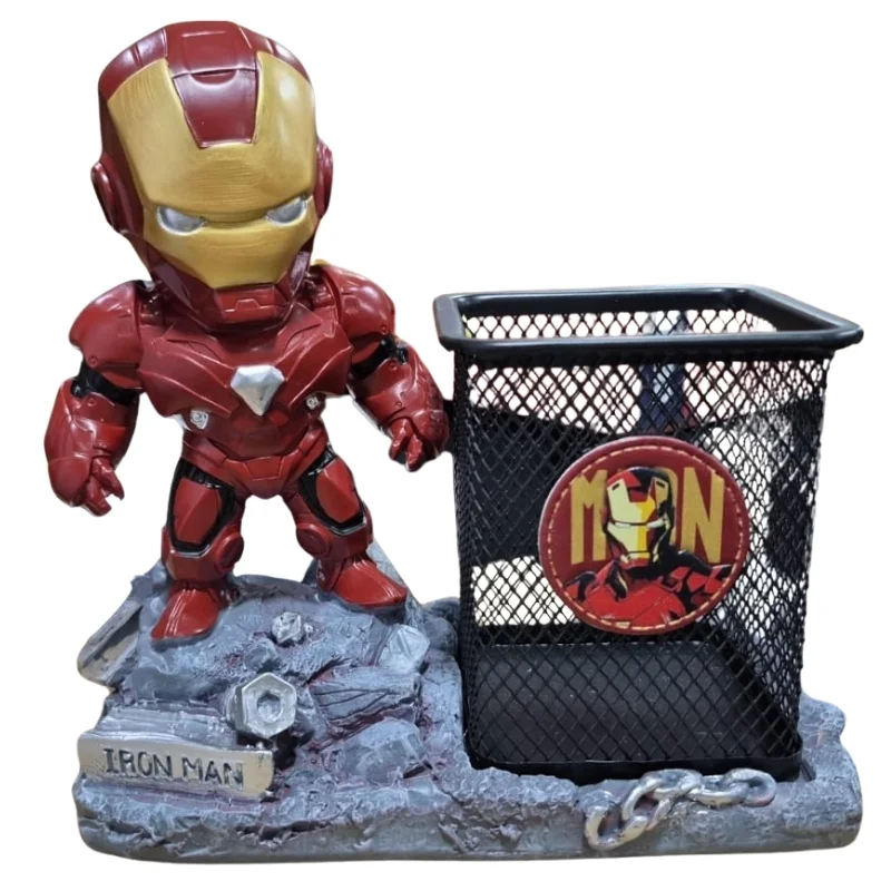 Portalápices Iron Man Marvel con figura de acción y contenedor de malla