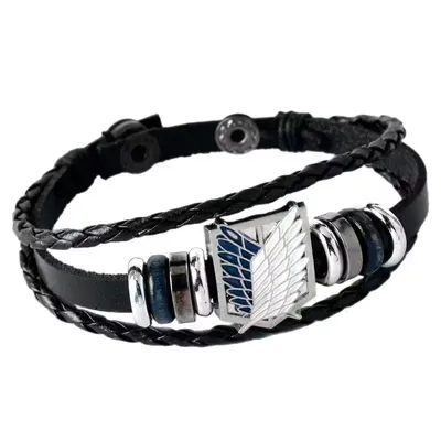 Pulsera Legión de Reconocimiento Attack on Titan cuero negro
