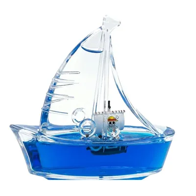 Figura decorativa barco Going Merry One Piece con base azul