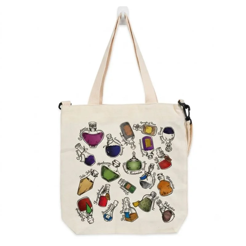 Bolsa tote con pociones Harry Potter en colores vibrantes