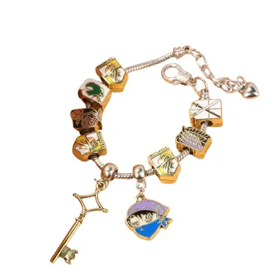 Pulsera Attack on Titan con dijes de resina y símbolos del anime