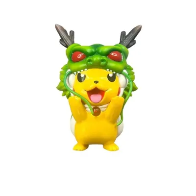 Figura Pikachu disfrazado de Shenlong verde y amarillo — Pokémon
