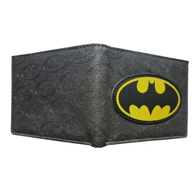 Billetera Batman negra con logo amarillo DC Comics