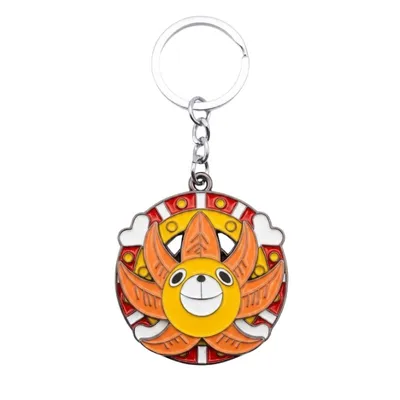 Llavero giratorio Thousand Sunny One Piece con diseño de barco naranja y amarillo