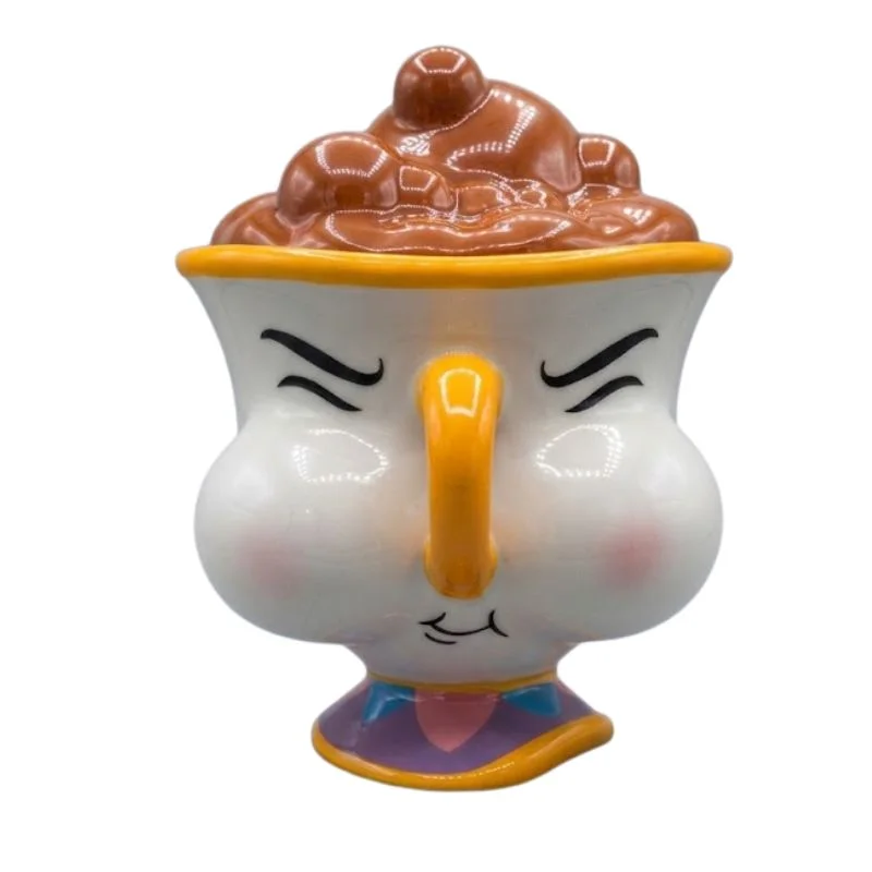 Mug taza 3D Chip de La Bella y la Bestia Disney con tapa de chocolate
