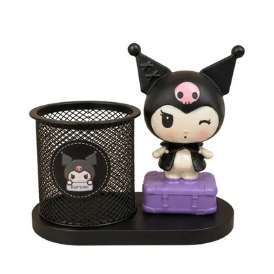 Portalápices Kuromi con figura y organizador metálico