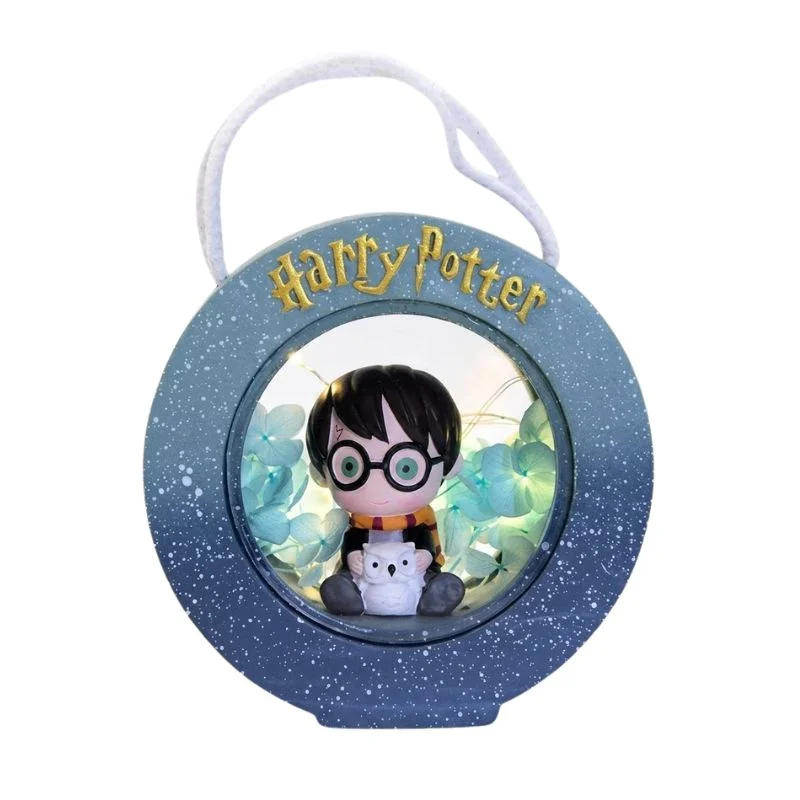 Lámpara redonda Harry Potter con figura y Hedwig