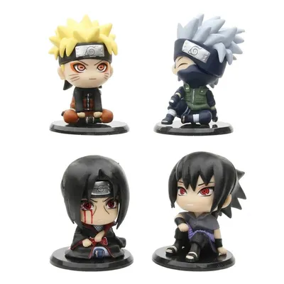 Set de 4 figuras chibi Naruto, Kakashi, Sasuke e Itachi de Naruto
