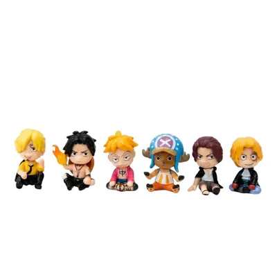 Set de 6 figuras One Piece: Luffy, Sanji, Sabo, Chopper, Ace y Shanks