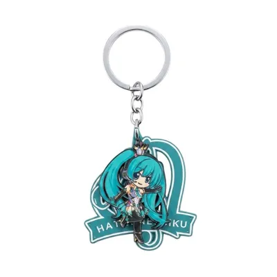 Llavero Hatsune Miku turquesa articulado con cadena