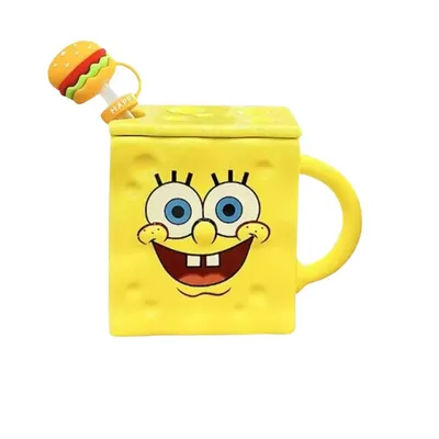 Taza Bob Esponja con llavero hamburguesa