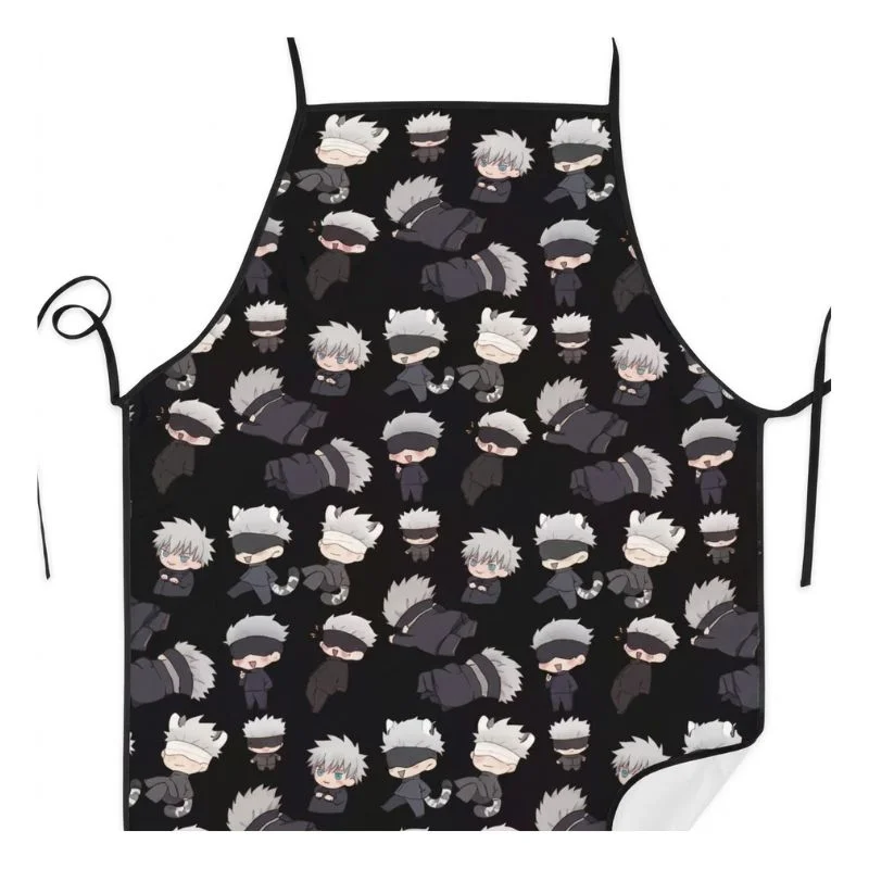 Delantal Satoru Gojō Jujutsu Kaisen con patrón chibi