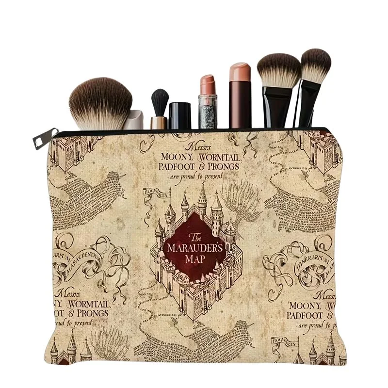 Cosmetiquera Mapa del Merodeador Harry Potter con diseño pergamino