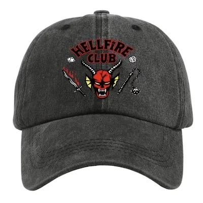 Gorra Hellfire Club de Stranger Things en gris oscuro