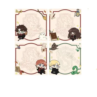 Notas adhesivas chibi Harry Potter con personajes y marcos decorativos
