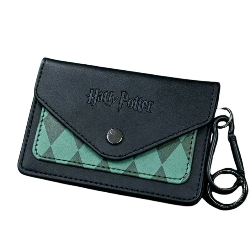 Tarjetero Slytherin Harry Potter negro y verde con llavero
