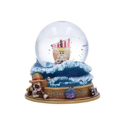 Bola de nieve Going Merry One Piece con calavera y base decorada