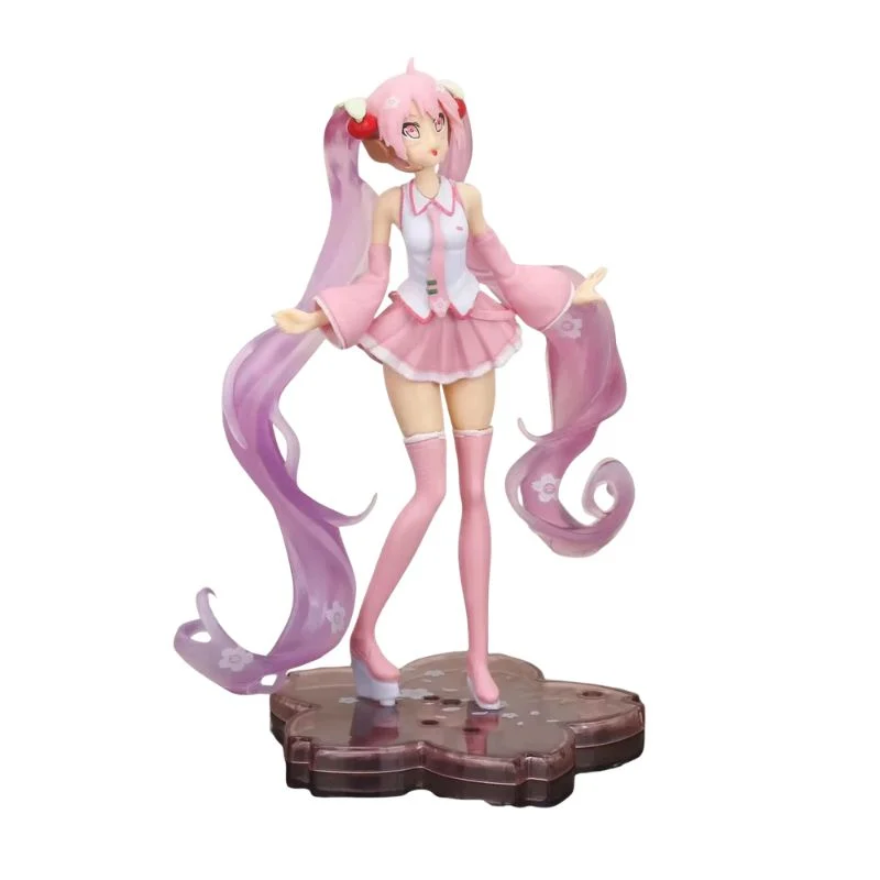 Figura Hatsune Miku Sakura con cabello rosa y uniforme escolar