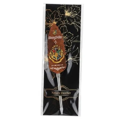 Esfero pluma Hogwarts Harry Potter con escudo dorado