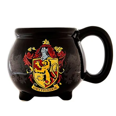 Mug caldero negro con escudo Gryffindor Harry Potter