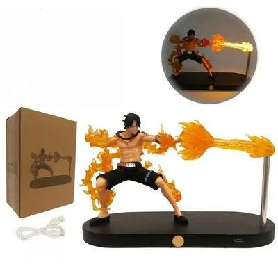 Figura Portgas D. Ace One Piece con efectos de fuego LED